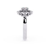Celestial Bloom: 0.52ct Lab Grown Diamond Ring in 14k Gold with Intricate Heart Motif