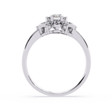 Celestial Bloom: 0.52ct Lab Grown Diamond Ring in 14k Gold with Intricate Heart Motif