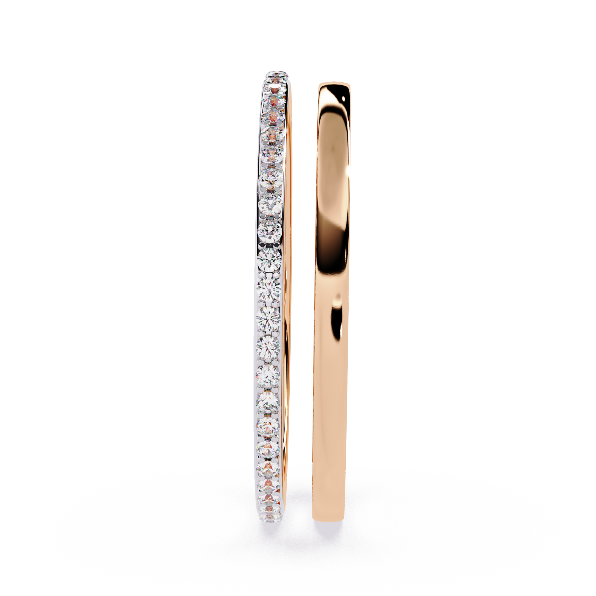 Double Band Lab Grown  Diamond Ring in 14k Gold