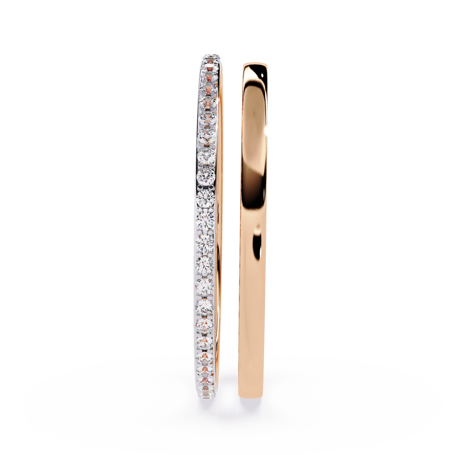 Double Band Lab Grown  Diamond Ring in 14k Gold