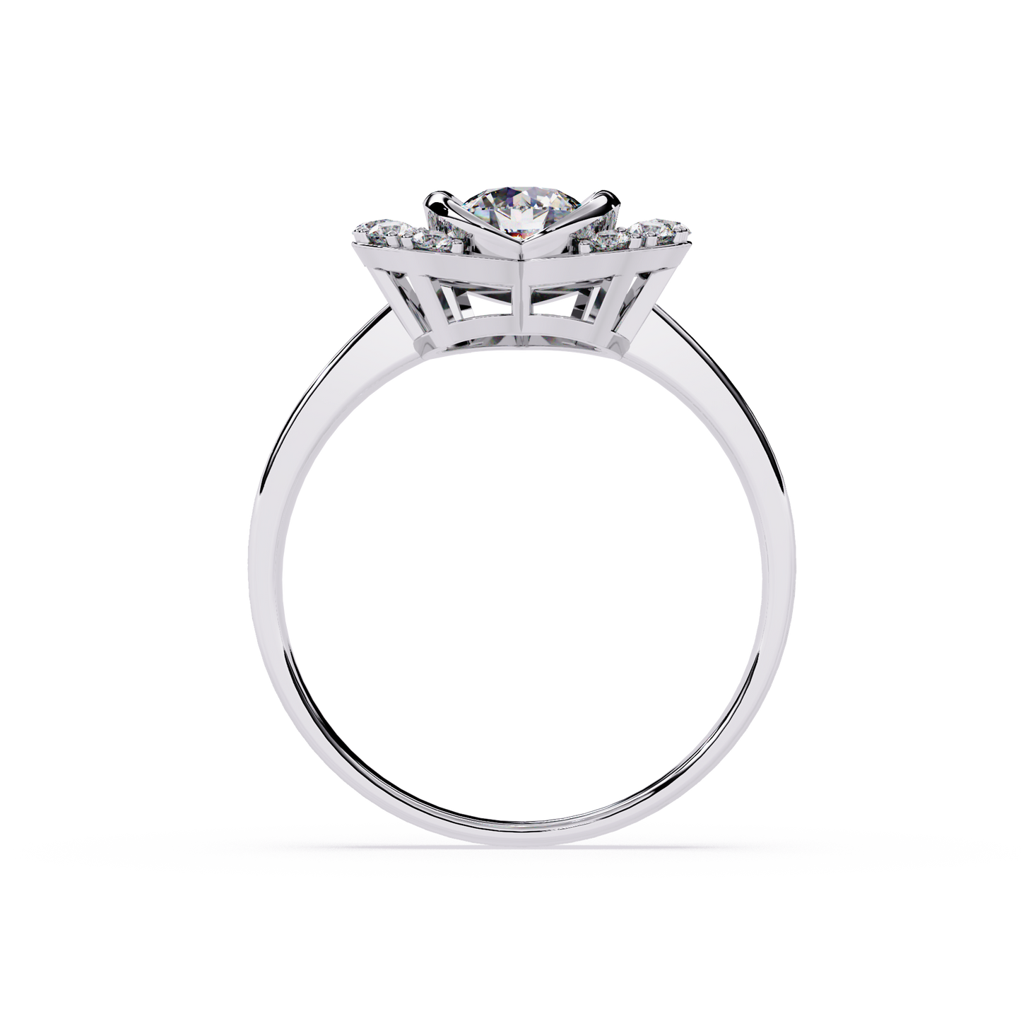 Dancing Heart: 0.66ct Lab Grown Diamond Ring in 14k Gold with Double Halo