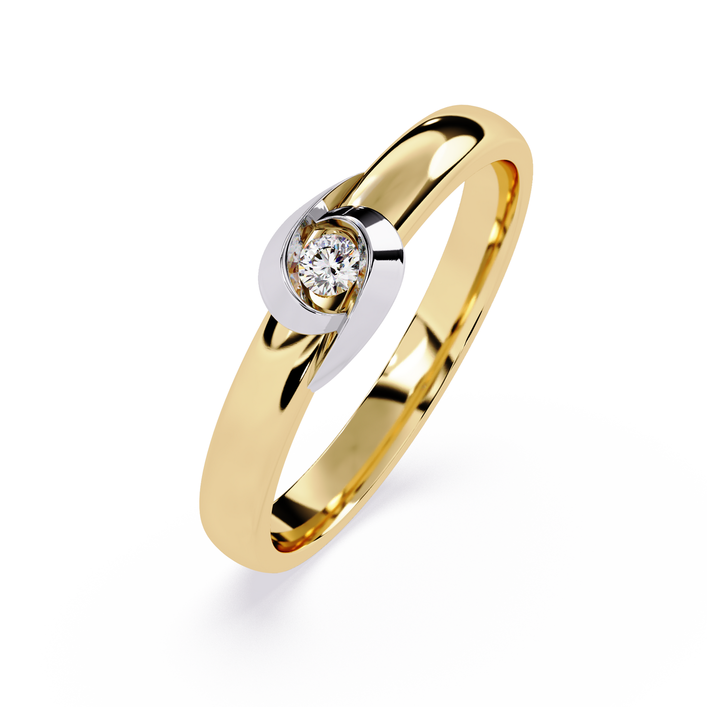 Tender Touch: 0.06ct Lab Grown Diamond Ring with Delicate Embrace