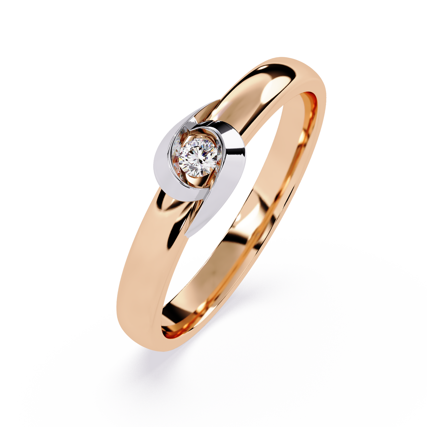 Tender Touch: 0.06ct Lab Grown Diamond Ring with Delicate Embrace