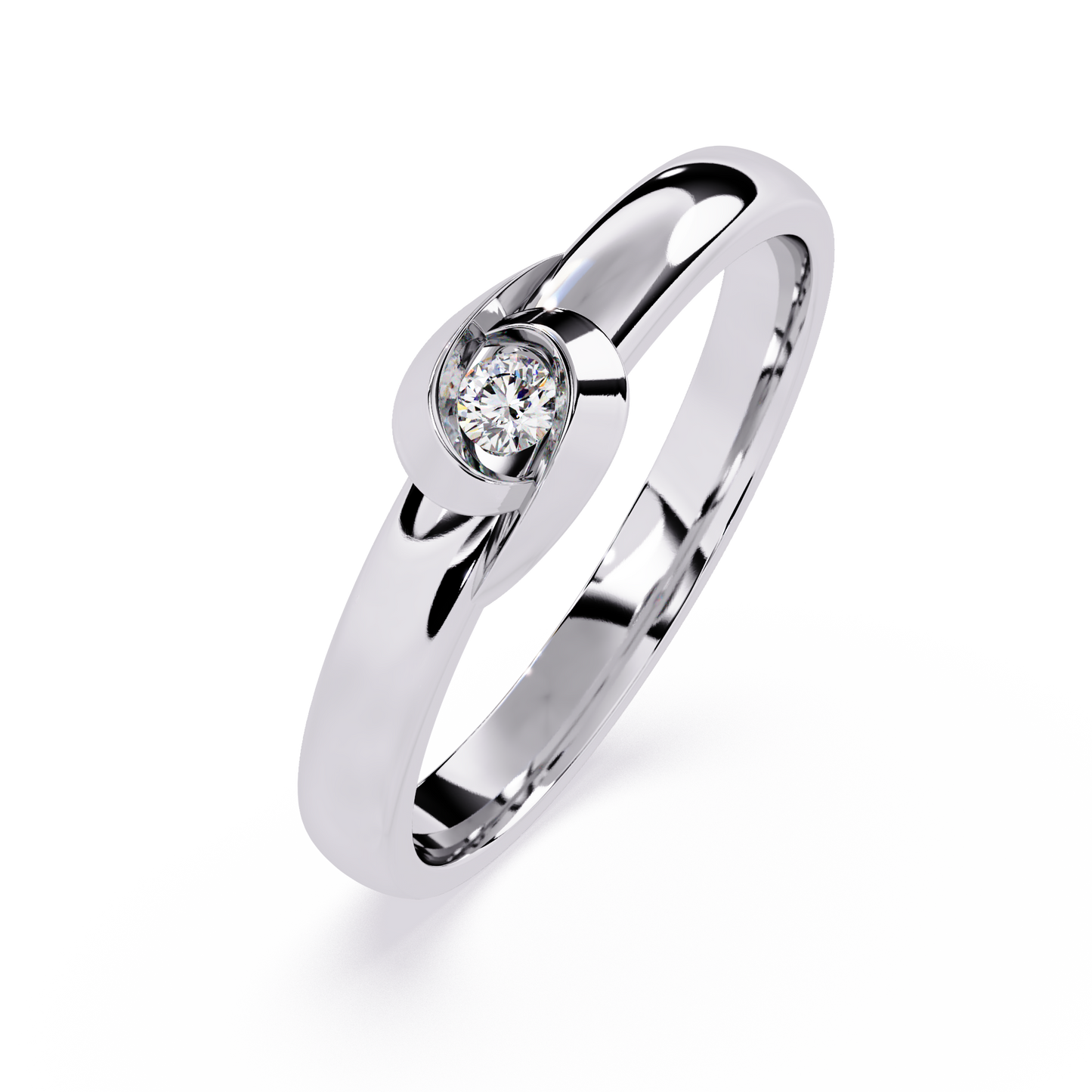 Tender Touch: 0.06ct Lab Grown Diamond Ring with Delicate Embrace