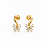 18K Gold Vermeil Floral Lab-Grown Diamond Earrings