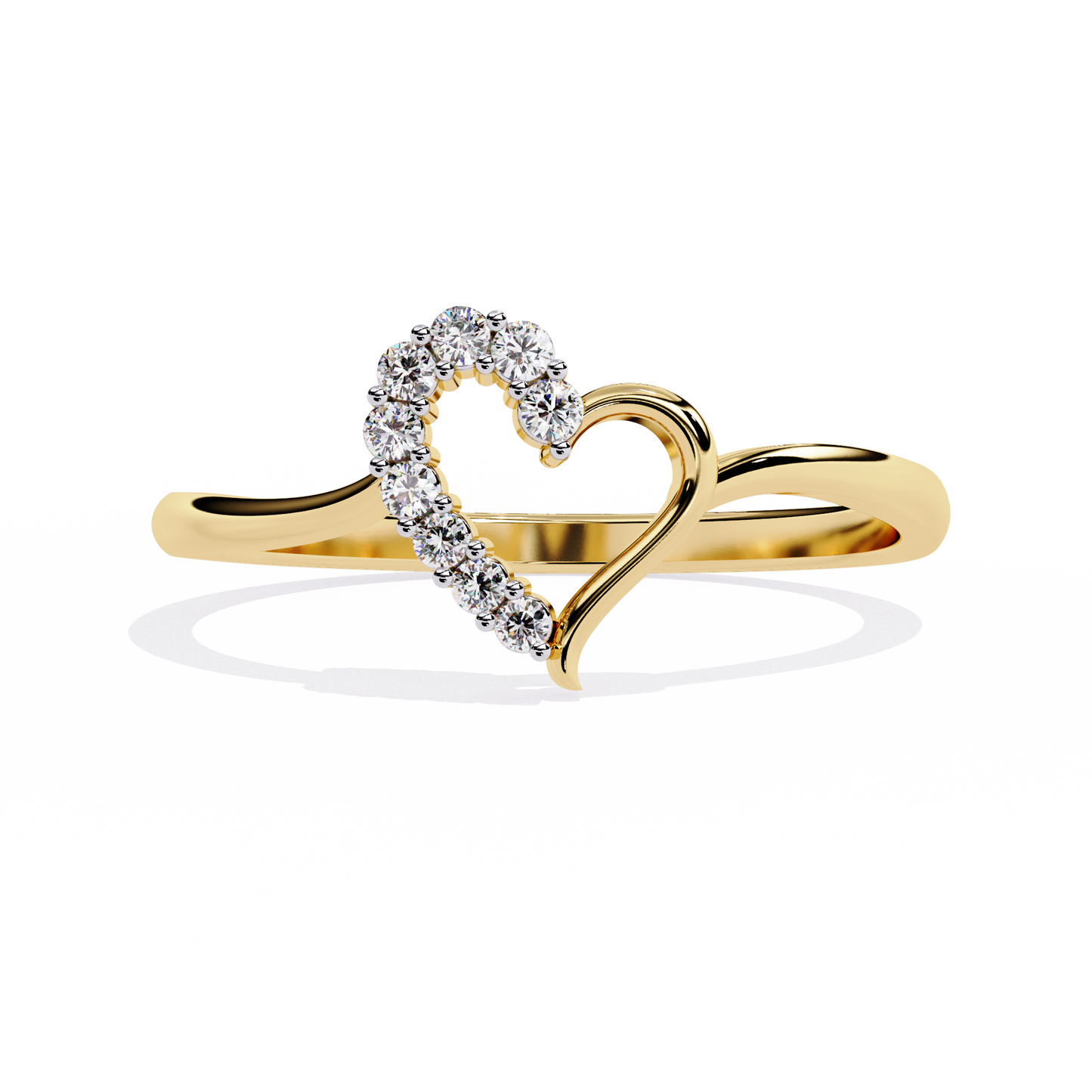 0.08 CT Lab Grown Diamond Heart Ring in 14K Rose Gold, IGI Certified