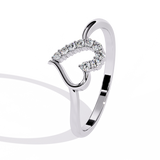 0.08 CT Lab Grown Diamond Heart Ring in 14K Rose Gold, IGI Certified