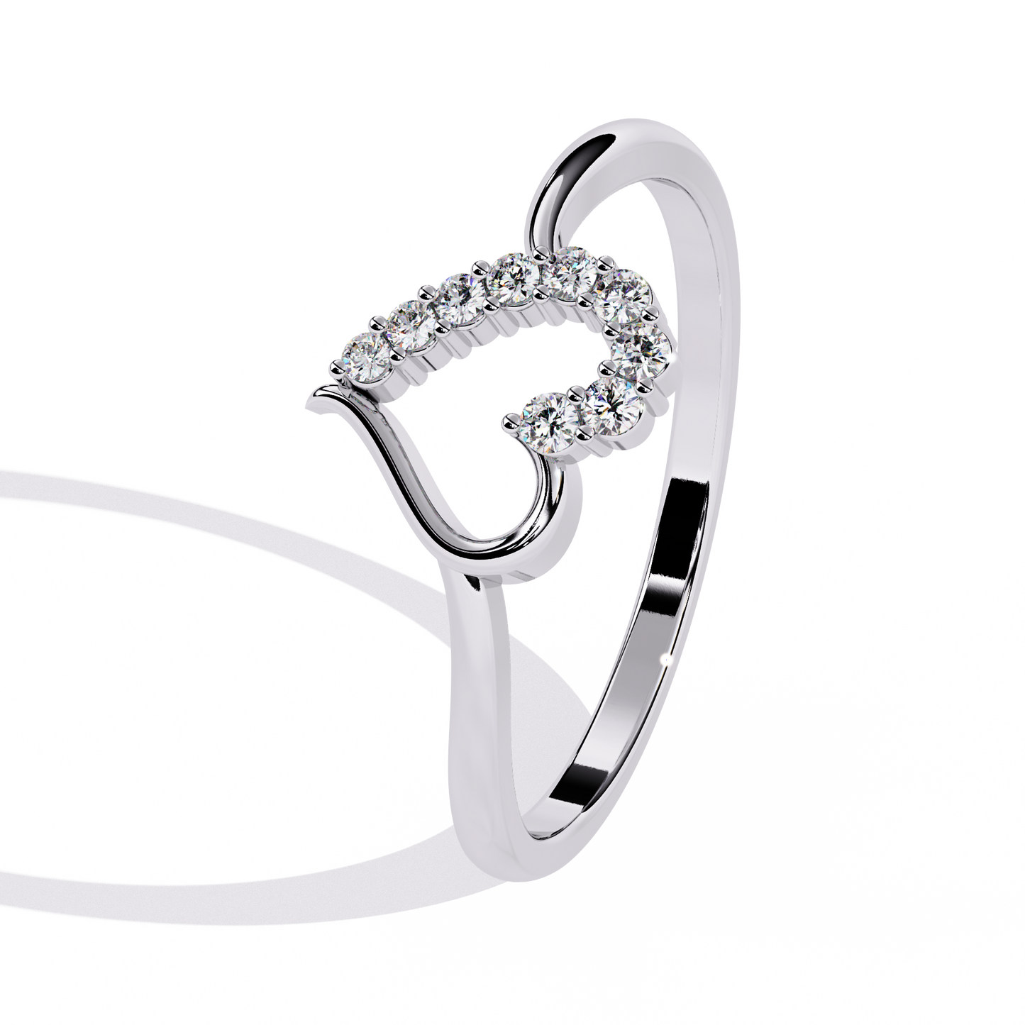 0.08 CT Lab Grown Diamond Heart Ring in 14K Rose Gold, IGI Certified