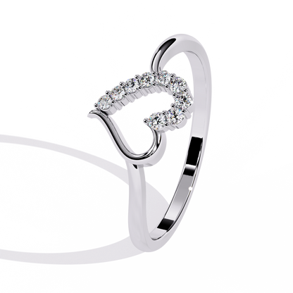 0.08 CT Lab Grown Diamond Heart Ring in 14K Rose Gold, IGI Certified