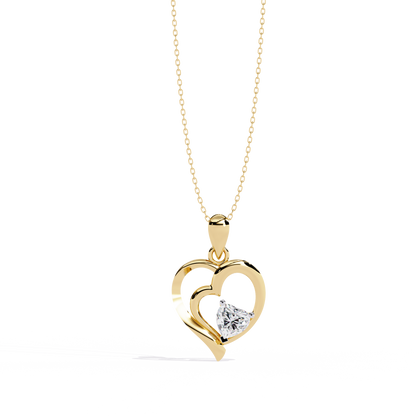 0.52ct Diamond Heart Pendant, 1.64 kt Gold - Perfect Gift