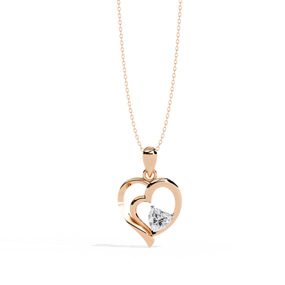 0.52ct Diamond Heart Pendant, 1.64 kt Gold - Perfect Gift