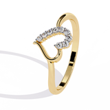 0.08 CT Lab Grown Diamond Heart Ring in 14K Rose Gold, IGI Certified