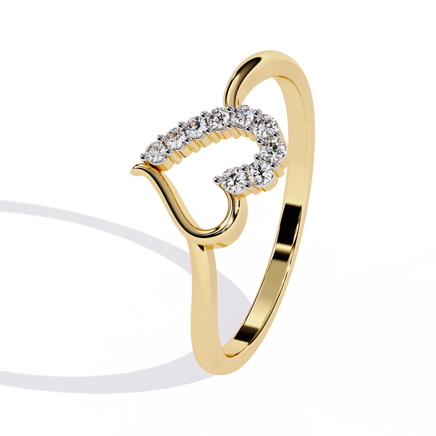 0.08 CT Lab Grown Diamond Heart Ring in 14K Rose Gold, IGI Certified