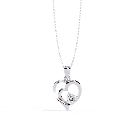 0.52ct Diamond Heart Pendant, 1.64 kt Gold - Perfect Gift