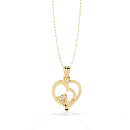 0.52ct Diamond Heart Pendant, 1.64 kt Gold - Perfect Gift