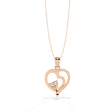 0.52ct Diamond Heart Pendant, 1.64 kt Gold - Perfect Gift
