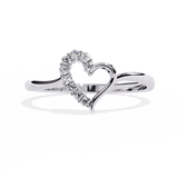 0.08 CT Lab Grown Diamond Heart Ring in 14K Rose Gold, IGI Certified
