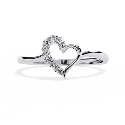0.08 CT Lab Grown Diamond Heart Ring in 14K Rose Gold, IGI Certified
