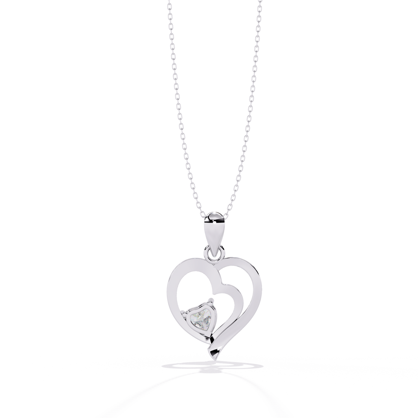0.52ct Diamond Heart Pendant, 1.64 kt Gold - Perfect Gift