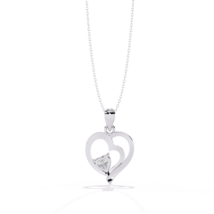 0.52ct Diamond Heart Pendant, 1.64 kt Gold - Perfect Gift