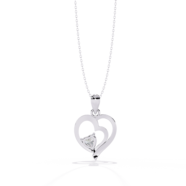 0.52ct Diamond Heart Pendant, 1.64 kt Gold - Perfect Gift
