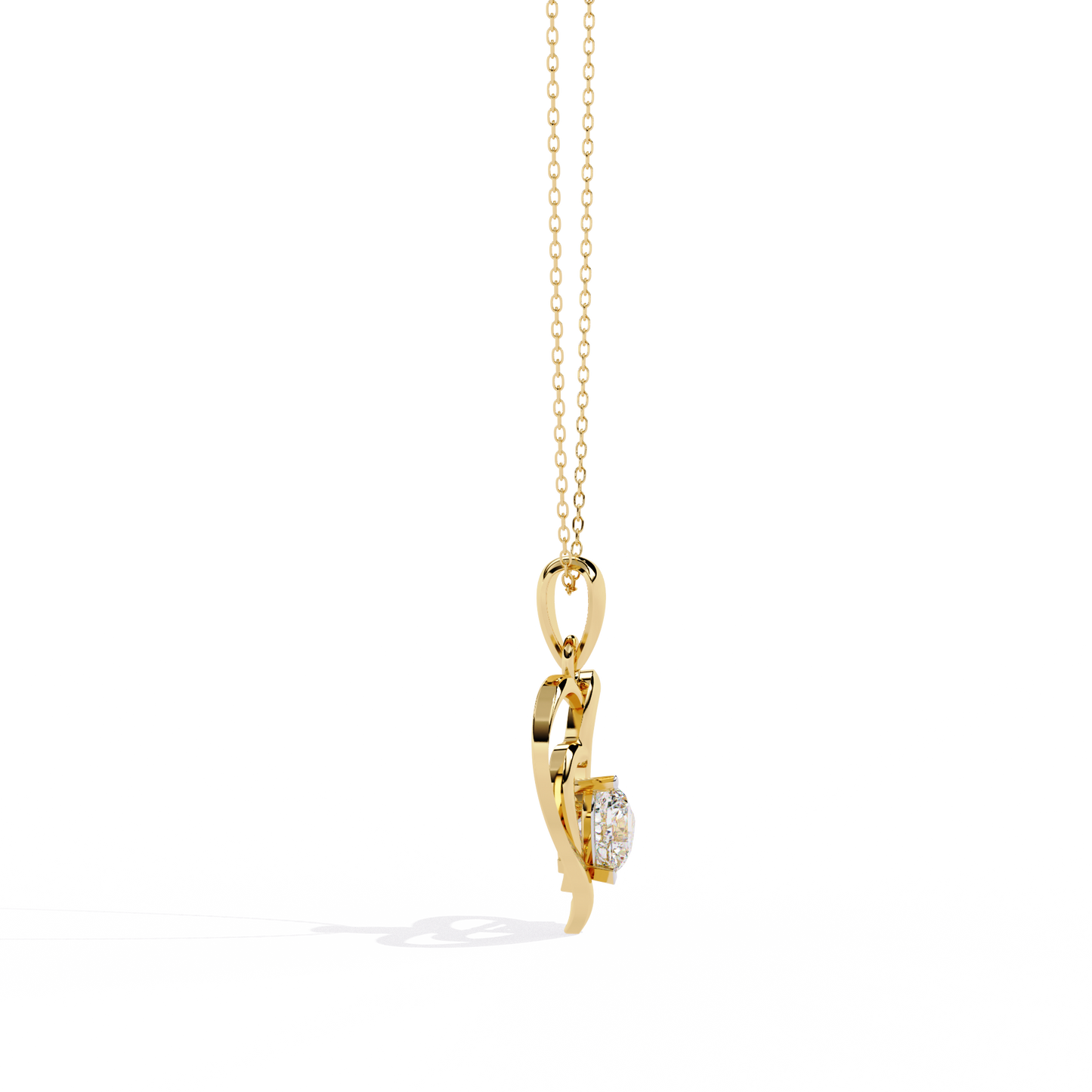0.52ct Diamond Heart Pendant, 1.64 kt Gold - Perfect Gift