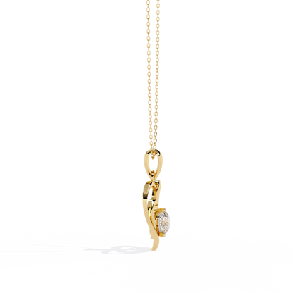 0.52ct Diamond Heart Pendant, 1.64 kt Gold - Perfect Gift