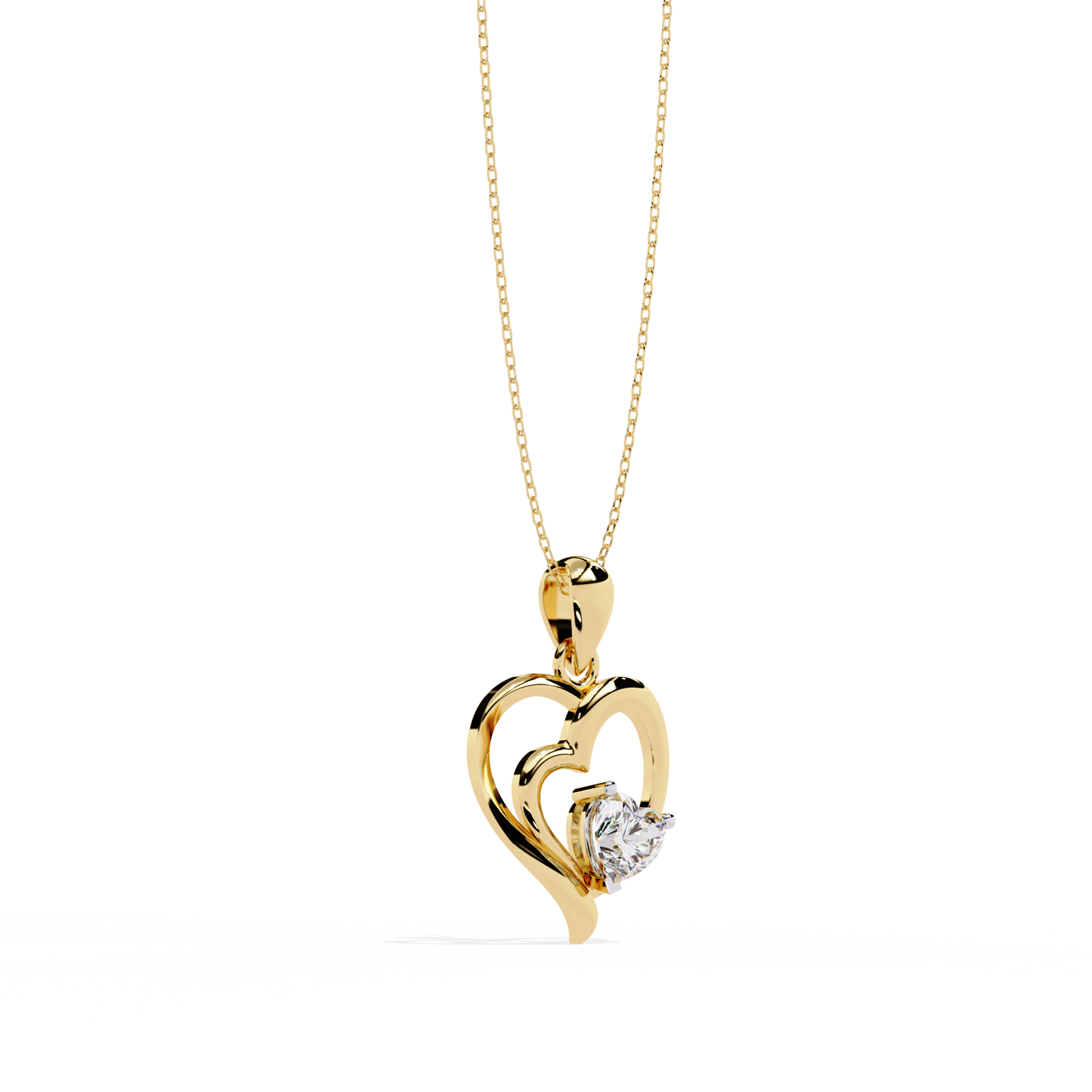 0.52ct Diamond Heart Pendant, 1.64 kt Gold - Perfect Gift