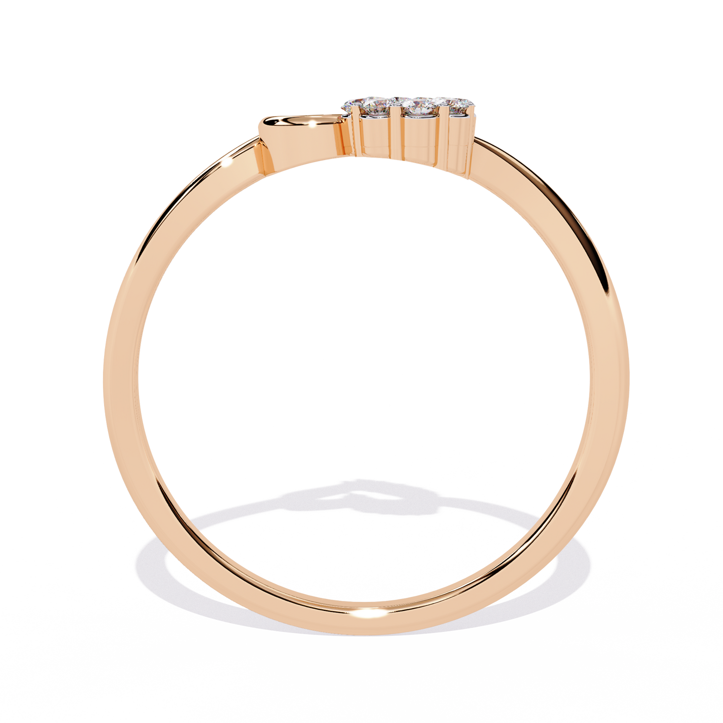 0.08 CT Lab Grown Diamond Heart Ring in 14K Rose Gold, IGI Certified