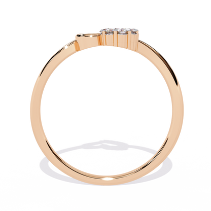 0.08 CT Lab Grown Diamond Heart Ring in 14K Rose Gold, IGI Certified