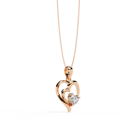 0.52ct Diamond Heart Pendant, 1.64 kt Gold - Perfect Gift
