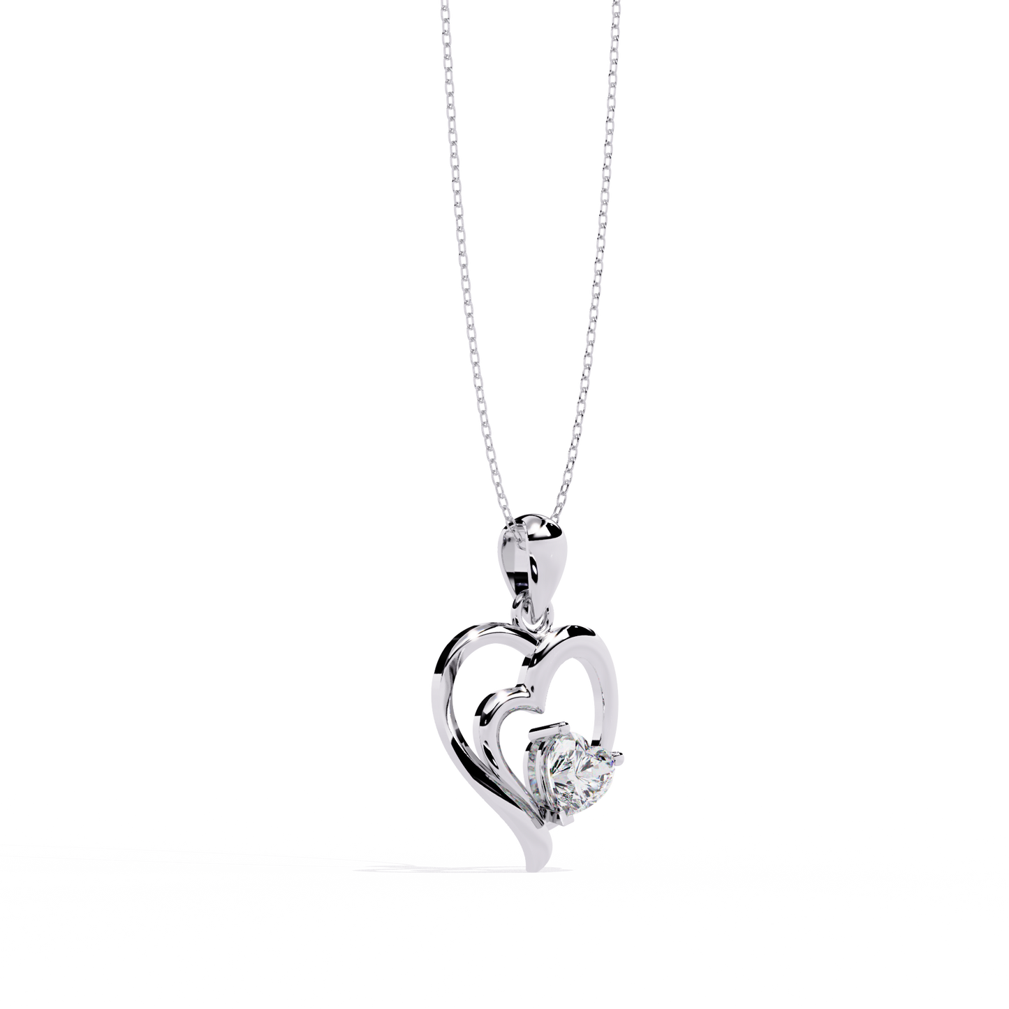 0.52ct Diamond Heart Pendant, 1.64 kt Gold - Perfect Gift