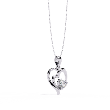 0.52ct Diamond Heart Pendant, 1.64 kt Gold - Perfect Gift