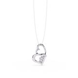 Modern Double Heart Design 0.36 Lab Grown Diamond Pendant in 3.98 Gold Setting (No Chain)