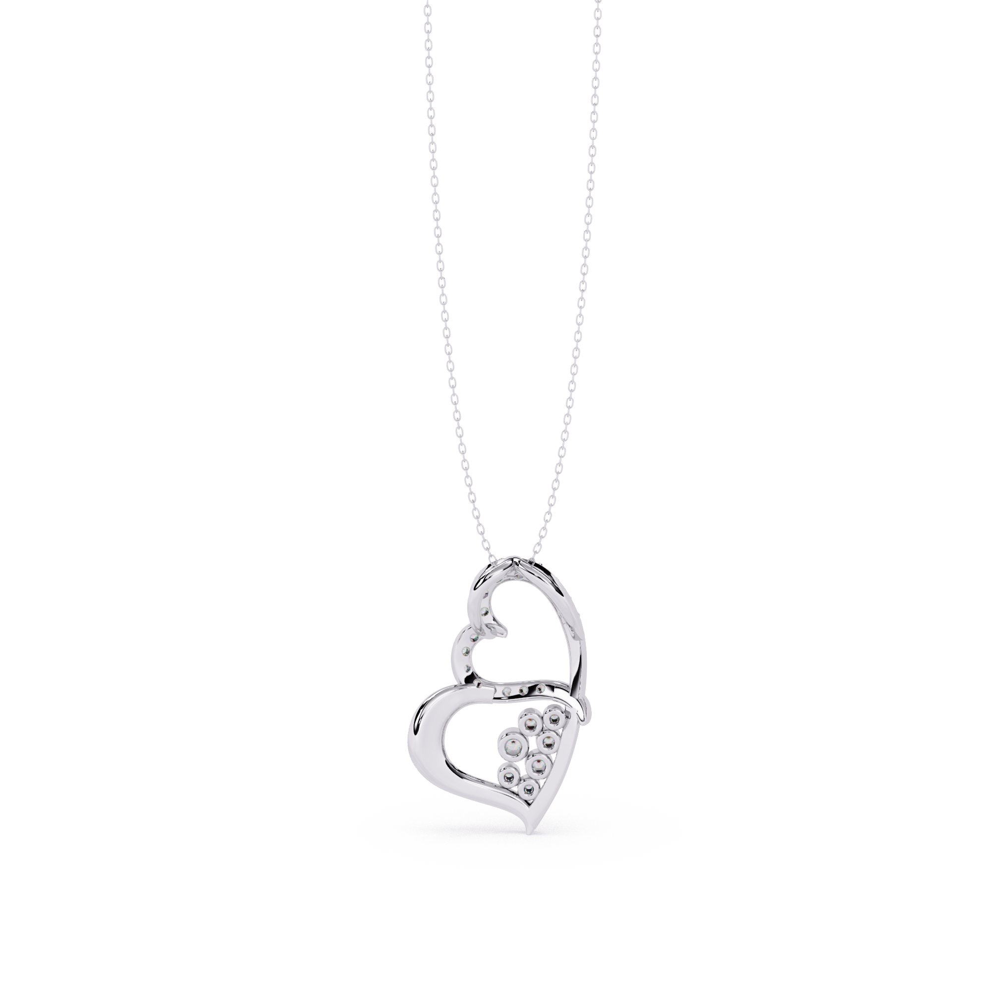 Modern Double Heart Design 0.36 Lab Grown Diamond Pendant in 3.98 Gold Setting (No Chain)