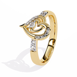 Sparkling Heart: 14k Gold Ring with 0.13ct Diamond Accent