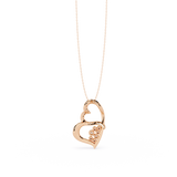 Modern Double Heart Design 0.36 Lab Grown Diamond Pendant in 3.98 Gold Setting (No Chain)