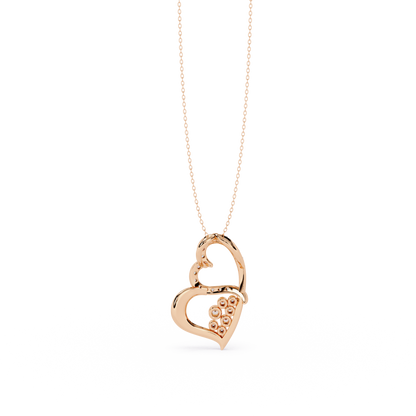 Modern Double Heart Design 0.36 Lab Grown Diamond Pendant in 3.98 Gold Setting (No Chain)