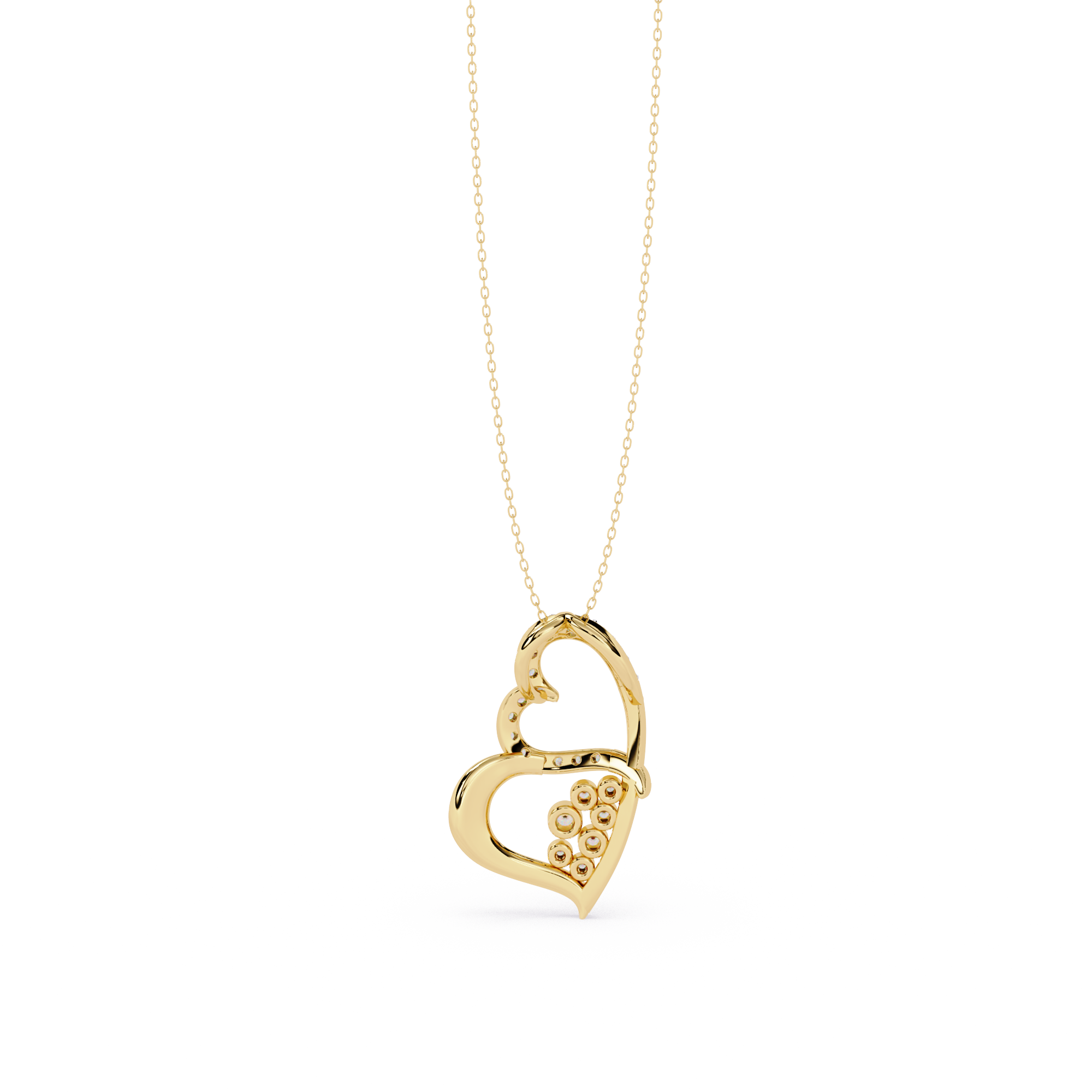Modern Double Heart Design 0.36 Lab Grown Diamond Pendant in 3.98 Gold Setting (No Chain)