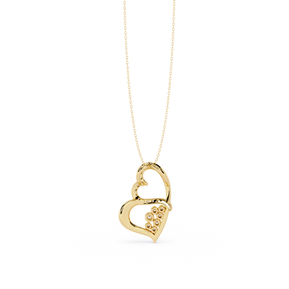 Modern Double Heart Design 0.36 Lab Grown Diamond Pendant in 3.98 Gold Setting (No Chain)