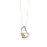 Modern Double Heart Design 0.36 Lab Grown Diamond Pendant in 3.98 Gold Setting (No Chain)