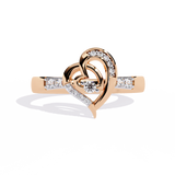 Sparkling Heart: 14k Gold Ring with 0.13ct Diamond Accent