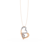 Modern Double Heart Design 0.36 Lab Grown Diamond Pendant in 3.98 Gold Setting (No Chain)