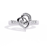 Sparkling Heart: 14k Gold Ring with 0.13ct Diamond Accent