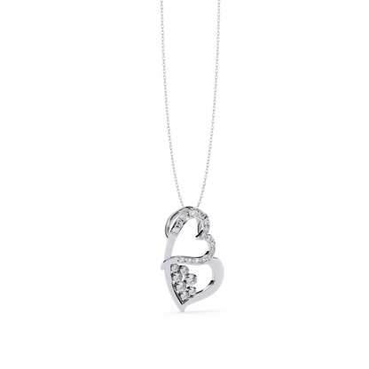 Modern Double Heart Design 0.36 Lab Grown Diamond Pendant in 3.98 Gold Setting (No Chain)