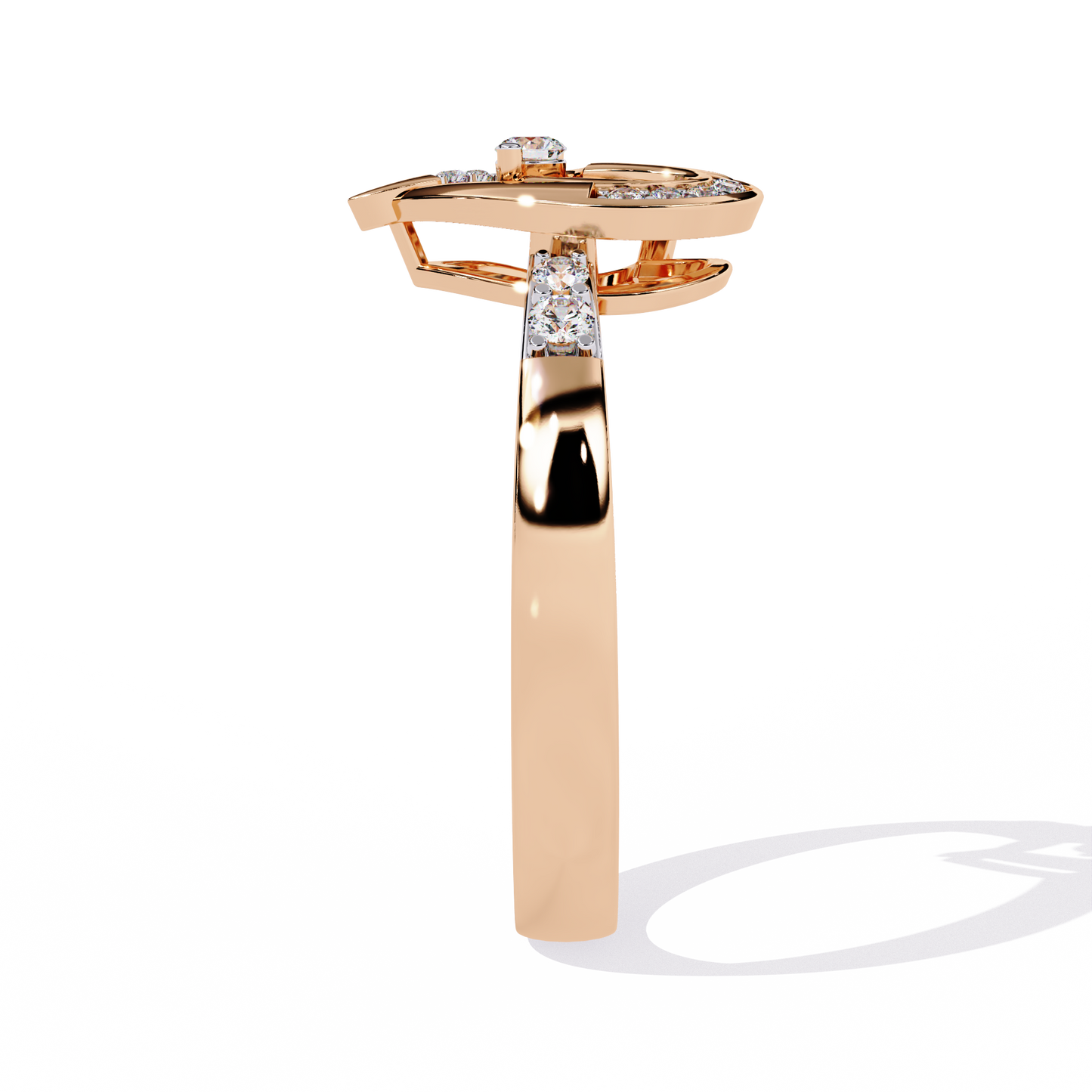 Sparkling Heart: 14k Gold Ring with 0.13ct Diamond Accent