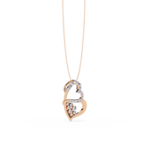 Modern Double Heart Design 0.36 Lab Grown Diamond Pendant in 3.98 Gold Setting (No Chain)