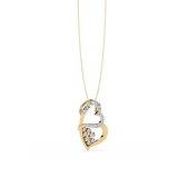 Modern Double Heart Design 0.36 Lab Grown Diamond Pendant in 3.98 Gold Setting (No Chain)