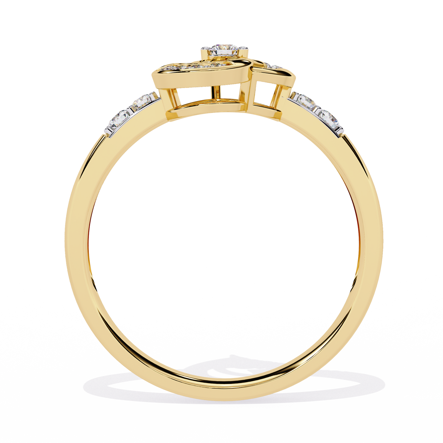 Sparkling Heart: 14k Gold Ring with 0.13ct Diamond Accent