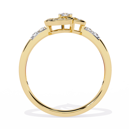 Sparkling Heart: 14k Gold Ring with 0.13ct Diamond Accent